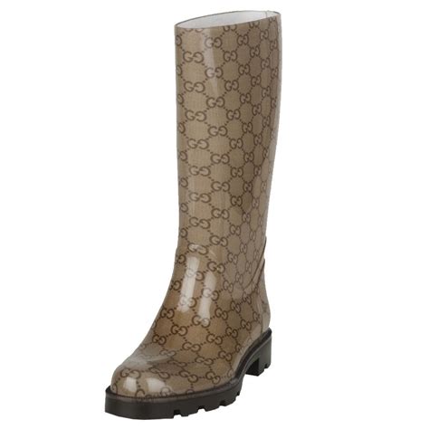 gucci logo rain boots|thigh high Gucci boots.